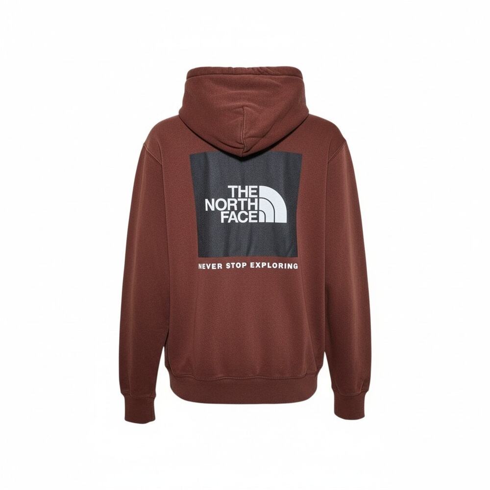 The North Face Men's Box Pullover Hoodie, Dark Oak Black, Size Small, Oversized